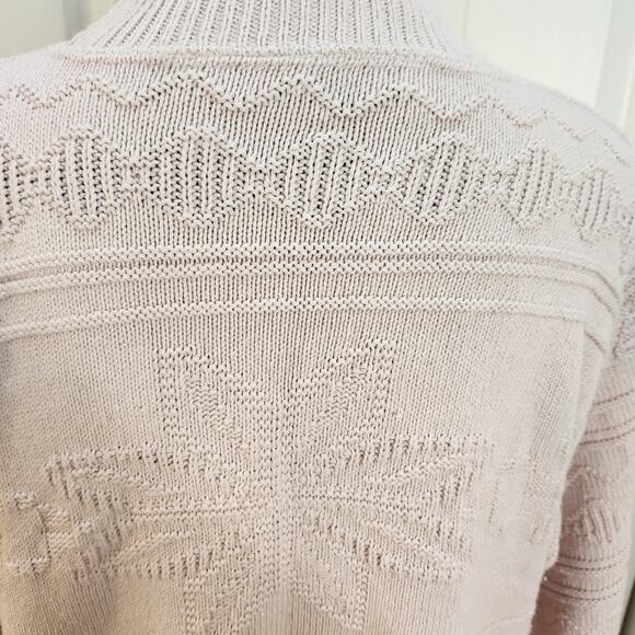 A Knitch Above by Spar Knitwear Women's Med Pink Knit Sweater Mock Neck Cotton - Picture 8 of 10